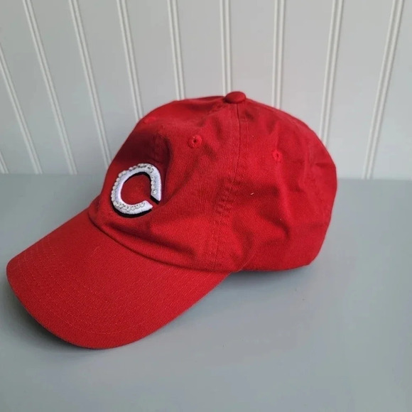 Cincinnati Reds "C" Franchise Twins Enterprise MLB Red Embroidered Cap Cotton OS - Picture 2 of 9